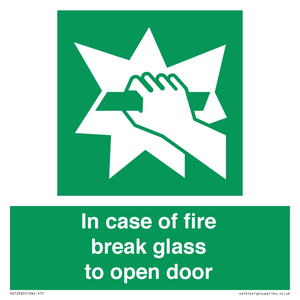 SV12920: In case of fire break glass to open door