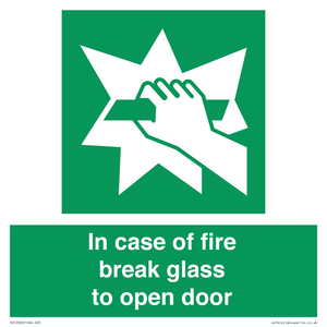 SV12920: In case of fire break glass to open door