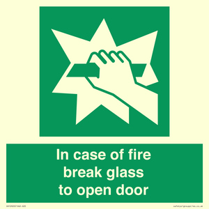 SV12920: In case of fire break glass to open door
