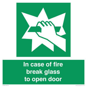 SV12920: In case of fire break glass to open door