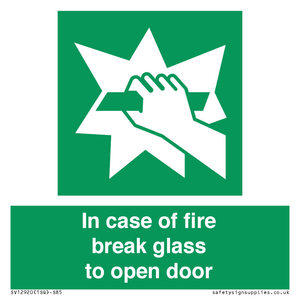 SV12920: In case of fire break glass to open door