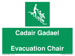 SV16381: Welsh English Bilingual Cadair Gadael / Evacuation Chair