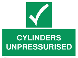 SV16537: cylinders unpressurised