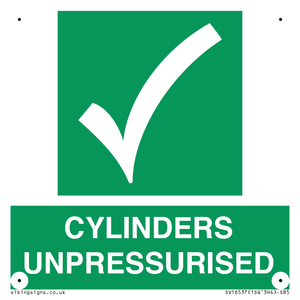 SV16537: cylinders unpressurised