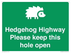 SV16852: Hedgehog Highway - Please keep this hole open
