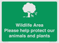 SV16907: Wildlife Area Please Help Protect our animals and plants