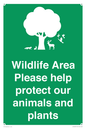 SV16907: Wildlife Area Please Help Protect our animals and plants