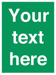SV6007: Custom Safe Condition: Blank (green) sign
