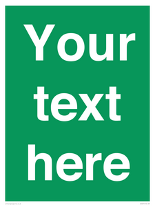 SV6007: Custom Safe Condition: Blank (green) sign