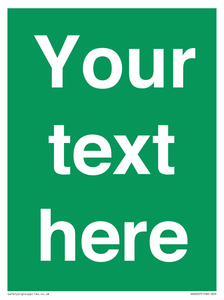 SV6007: Custom Safe Condition: Blank (green) sign