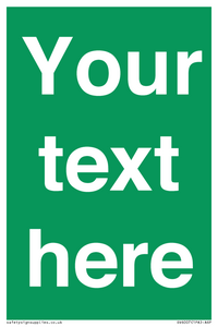 SV6007: Custom Safe Condition: Blank (green) sign