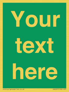 SV6007: Custom Safe Condition: Blank (green) sign