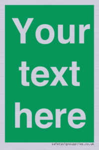 SV6007: Custom Safe Condition: Blank (green) sign