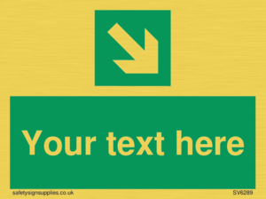 SV6289: Safe condition Custom arrow down right sign