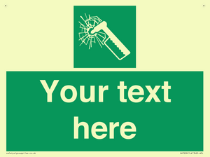 SV7209: Custom sign safe condition emergency hammer