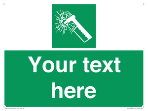 SV7209: Custom sign safe condition emergency hammer