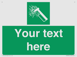 SV7209: Custom sign safe condition emergency hammer