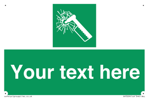 SV7209: Custom sign safe condition emergency hammer