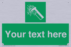 SV7209: Custom sign safe condition emergency hammer