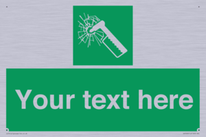 SV7209: Custom sign safe condition emergency hammer