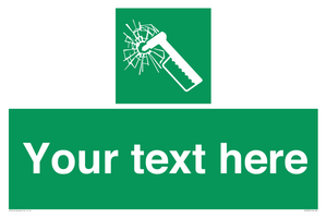 SV7209: Custom sign safe condition emergency hammer