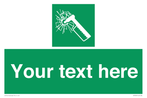 SV7209: Custom sign safe condition emergency hammer