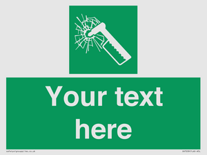 SV7209: Custom sign safe condition emergency hammer