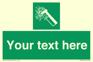 SV7209: Custom sign safe condition emergency hammer