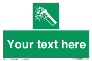 SV7209: Custom sign safe condition emergency hammer