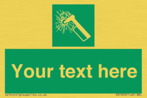 SV7209: Custom sign safe condition emergency hammer