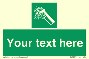 SV7209: Custom sign safe condition emergency hammer