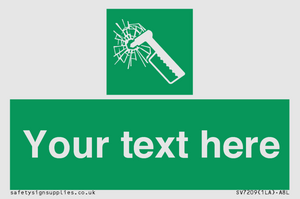 SV7209: Custom sign safe condition emergency hammer