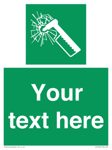 SV7209: Custom sign safe condition emergency hammer