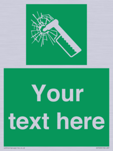 SV7209: Custom sign safe condition emergency hammer