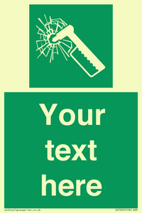 SV7209: Custom sign safe condition emergency hammer