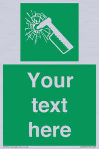 SV7209: Custom sign safe condition emergency hammer