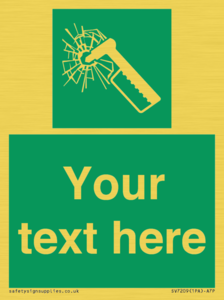 SV7209: Custom sign safe condition emergency hammer