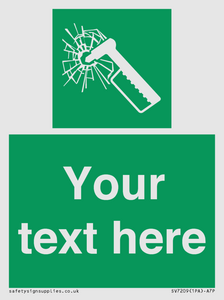 SV7209: Custom sign safe condition emergency hammer