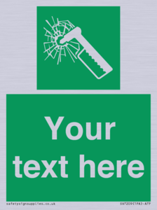 SV7209: Custom sign safe condition emergency hammer