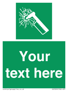 SV7209: Custom sign safe condition emergency hammer