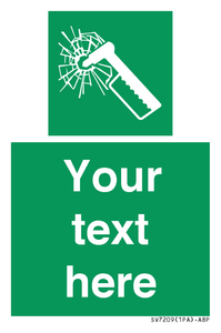 SV7209: Custom sign safe condition emergency hammer