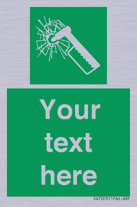 SV7209: Custom sign safe condition emergency hammer