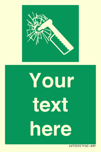 SV7209: Custom sign safe condition emergency hammer