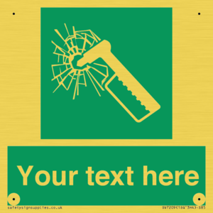 SV7209: Custom sign safe condition emergency hammer