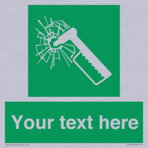 SV7209: Custom sign safe condition emergency hammer
