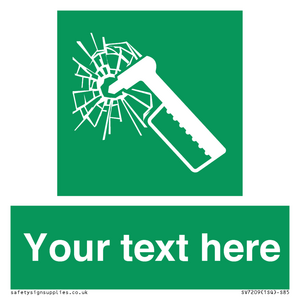 SV7209: Custom sign safe condition emergency hammer