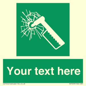 SV7209: Custom sign safe condition emergency hammer