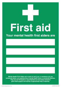 SX14933: Mental Health First Aider Sign