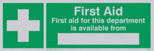 SX462: first aid for this department is available from