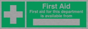 SX462: first aid for this department is available from